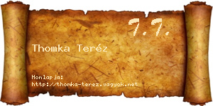 Thomka Teréz névjegykártya